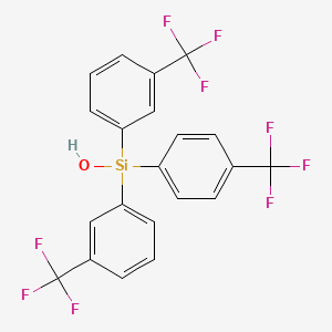 molecular formula C21H13F9OSi B12840296 Bis(3-(trifluoromethyl)phenyl)(4-(trifluoromethyl)phenyl)silanol CAS No. 6317-80-2