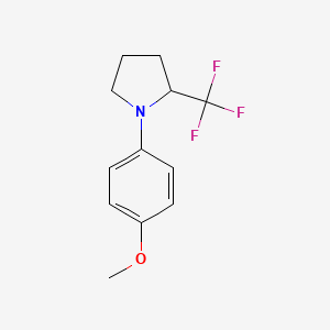 molecular formula C12H14F3NO B12840303 1-(4-Methoxyphenyl)-2-(trifluoromethyl)pyrrolidine 