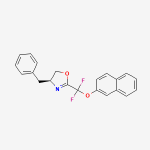 molecular formula C21H17F2NO2 B12840317 (S)-4-Benzyl-2-(difluoro(naphthalen-2-yloxy)methyl)-4,5-dihydrooxazole 