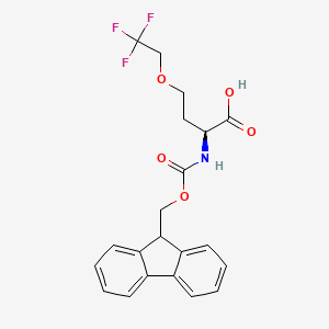 molecular formula C21H20F3NO5 B12840326 (2S)-2-(9H-fluoren-9-ylmethoxycarbonylamino)-4-(2,2,2-trifluoroethoxy)butanoic acid 