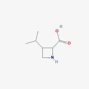 molecular formula C7H13NO2 B12840327 3-Isopropylazetidine-2-carboxylic acid 