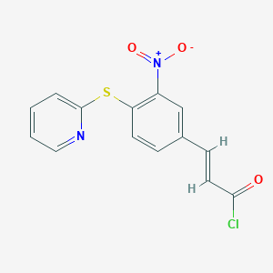 molecular formula C14H9ClN2O3S B12840333 (E)-3-(3-Nitro-4-(pyridin-2-ylthio)phenyl)acryloyl chloride 