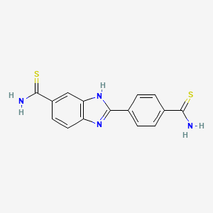 molecular formula C15H12N4S2 B12840354 4-(6-Thiocarbamoyl-2-benzimidazolyl)thiobenzamide 