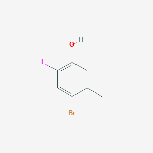 molecular formula C7H6BrIO B12840388 4-Bromo-2-iodo-5-methylphenol 