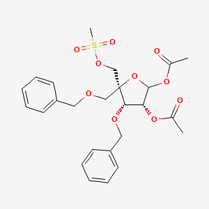 1,2-Di-O-acetyl-3-O-benzyl-4-C-(phenylmethoxy)methyl-L-Lyxofuranose 5-methanesulfonate