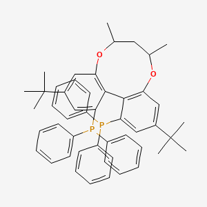 molecular formula C49H52O2P2 B12840518 1,1'-[(6R,8R,13aS)-3,11-Bis(1,1-dimethylethyl)-7,8-dihydro-6,8-dimethyl-6H-dibenzo[f,h][1,5]dioxonin-1,13-diyl]bis[1,1-diphenylphosphine] 