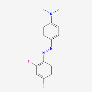 molecular formula C14H13F2N3 B12840545 ANILINE, p-((2,4-DIFLUOROPHENYL)AZO)-N,N-DIMETHYL- CAS No. 351-63-3