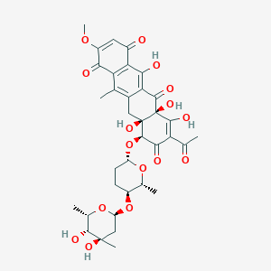 (6aS,10R,10aR)-8-Acetyl-10-(((2S,5S,6R)-5-(((2S,4R,5R,6S)-4,5-dihydroxy-4,6-dimethyltetrahydro-2H-pyran-2-yl)oxy)-6-methyltetrahydro-2H-pyran-2-yl)oxy)-5,6a,9,10a-tetrahydroxy-2-methoxy-12-methyl-10a,11-dihydrotetracene-1,4,6,7(6aH,10H)-tetraone