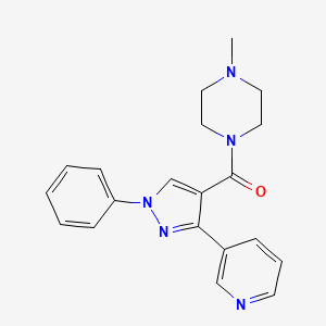 molecular formula C20H21N5O B12840592 (4-Methylpiperazin-1-yl)(1-phenyl-3-(pyridin-3-yl)-1H-pyrazol-4-yl)methanone 