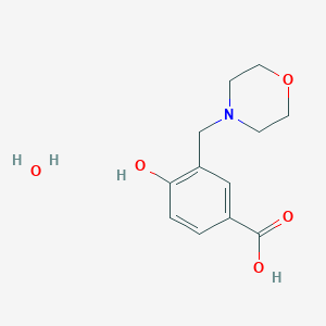 molecular formula C12H17NO5 B128406 4-羟基-3-(吗啉代甲基)苯甲酸水合物 CAS No. 143269-99-2