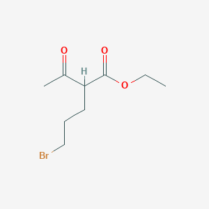 molecular formula C9H15BrO3 B12840646 Ethyl 2-acetyl-5-bromopentanoate 