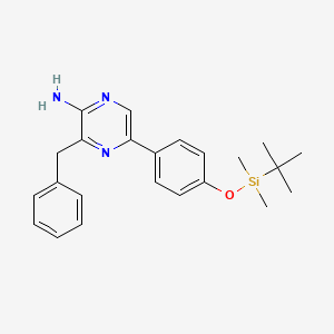 molecular formula C23H29N3OSi B12840660 3-Benzyl-5-[4-(tert-butyldimethylsilyloxy)phenyl]pyrazin-2-amine 