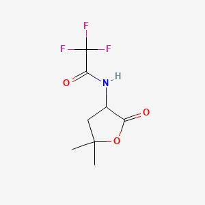 molecular formula C8H10F3NO3 B12840661 N-(5,5-Dimethyl-2-oxotetrahydro-3-furyl)-2,2,2-trifluoroacetamide CAS No. 77694-20-3