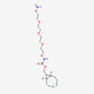 molecular formula C19H32N2O7 B12840687 rel-(1R,8S,9r)-Bicyclo[6.1.0]non-4-yn-9-ylmethyl 2-(2-(2-(2-(aminooxy)ethoxy)ethoxy)ethoxy)ethoxycarbamate 