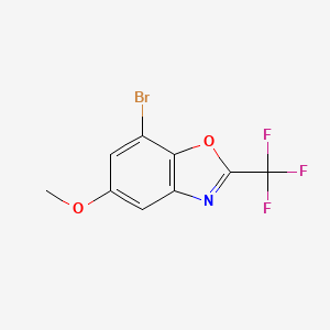 molecular formula C9H5BrF3NO2 B12840759 7-Bromo-5-methoxy-2-(trifluoromethyl)-1,3-benzoxazole 