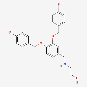 molecular formula C23H23F2NO3 B12840770 2-((3,4-Bis((4-fluorobenzyl)oxy)benzyl)amino)ethan-1-ol 