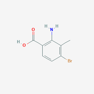 molecular formula C8H8BrNO2 B1284082 2-Amino-4-bromo-3-methylbenzoic acid CAS No. 129833-29-0