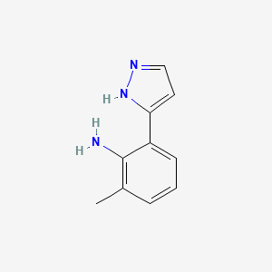 molecular formula C10H11N3 B12840826 2-Methyl-6-(1H-pyrazol-5-yl)aniline 