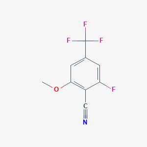 molecular formula C9H5F4NO B12840851 2-Fluoro-6-methoxy-4-(trifluoromethyl)benzonitrile 