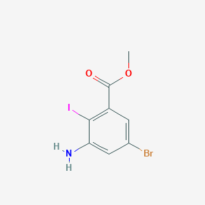 molecular formula C8H7BrINO2 B12840878 Methyl 3-amino-5-bromo-2-iodobenzoate 