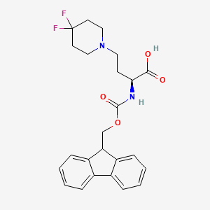 molecular formula C24H26F2N2O4 B12840880 (S)-2-((((9H-Fluoren-9-yl)methoxy)carbonyl)amino)-4-(4,4-difluoropiperidin-1-yl)butanoic acid 