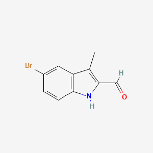 molecular formula C10H8BrNO B12840886 5-Bromo-3-methyl-1H-indole-2-carboxaldehyde 