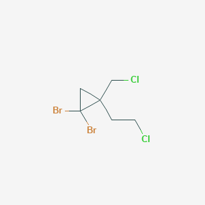 molecular formula C6H8Br2Cl2 B12840895 1,1-Dibromo-2-(2-chloroethyl)-2-(chloromethyl)cyclopropane 