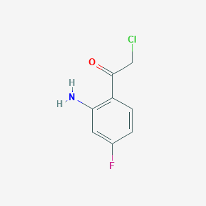 molecular formula C8H7ClFNO B12840913 1-(2-Amino-4-fluorophenyl)-2-chloroethan-1-one CAS No. 68438-32-4