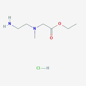 molecular formula C7H17ClN2O2 B12840986 Ethyl 2-((2-aminoethyl)(methyl)amino)acetate hydrochloride 