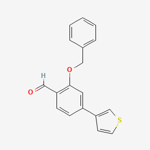 molecular formula C18H14O2S B12841024 2-(Benzyloxy)-4-(3-thienyl)benzaldehyde 