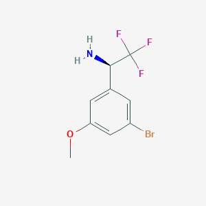 molecular formula C9H9BrF3NO B12841029 (R)-1-(3-Bromo-5-methoxyphenyl)-2,2,2-trifluoroethan-1-amine 