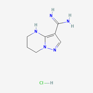 molecular formula C7H12ClN5 B12841032 4,5,6,7-Tetrahydropyrazolo[1,5-a]pyrimidine-3-carboximidamide hydrochloride 