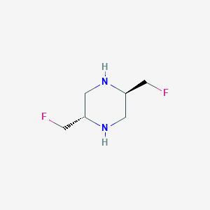 molecular formula C6H12F2N2 B12841054 (2R,5S)-2,5-Bis(fluoromethyl)piperazine 