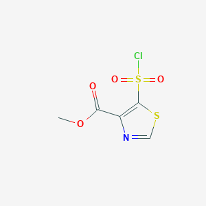 molecular formula C5H4ClNO4S2 B1284109 甲基5-(氯磺酰基)-1,3-噻唑-4-羧酸酯 CAS No. 89502-07-8