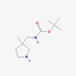 molecular formula C11H22N2O2 B1284111 叔丁基 N-[(3-甲基吡咯烷-3-基)甲基]氨基甲酸酯 CAS No. 125290-87-1