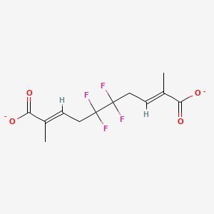 molecular formula C12H12F4O4-2 B12841137 (2E,8E)-5,5,6,6-tetrafluoro-2,9-dimethyldeca-2,8-dienedioate 