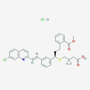 B128412 2-[1-[[(1R)-1-[3-[(E)-2-(7-Chloroquinolin-2-yl)ethenyl]phenyl]-3-(2-methoxycarbonylphenyl)propyl]sulfanylmethyl]cyclopropyl]acetic acid;hydrochloride CAS No. 906107-37-7