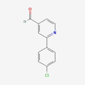 molecular formula C12H8ClNO B12841248 2-(4-Chloro-phenyl)-pyridine-4-carbaldehyde 