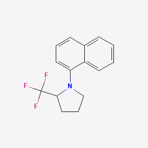 molecular formula C15H14F3N B12841262 1-(Naphthalen-1-yl)-2-(trifluoromethyl)pyrrolidine 