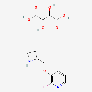 molecular formula C13H17FN2O7 B12841267 3-(Azetidin-2-ylmethoxy)-2-fluoropyridine;2,3-dihydroxybutanedioic acid 