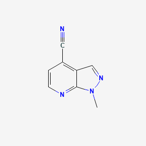 molecular formula C8H6N4 B12841286 1-Methyl-1H-pyrazolo[3,4-b]pyridine-4-carbonitrile 