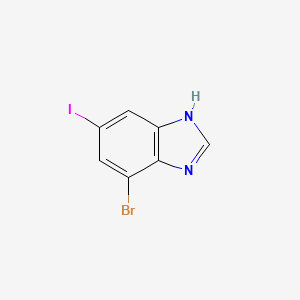 molecular formula C7H4BrIN2 B12841299 7-bromo-5-iodo-1H-benzo[d]imidazole 