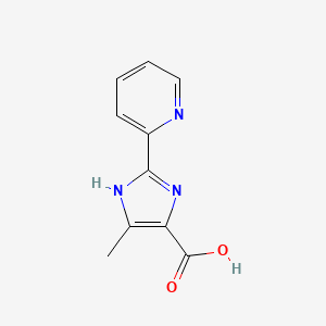 molecular formula C10H9N3O2 B12841310 5-methyl-2-pyridin-2-yl-3H-imidazole-4-carboxylic acid 