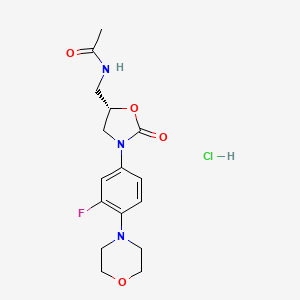 molecular formula C16H21ClFN3O4 B12841336 (S)-N-((3-(3-Fluoro-4-morpholinophenyl)-2-oxooxazolidin-5-yl)methyl)acetamide hydrochloride 