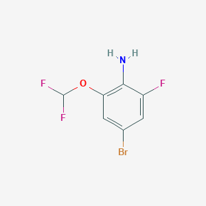 molecular formula C7H5BrF3NO B12841373 4-Bromo-2-(difluoromethoxy)-6-fluoroaniline 