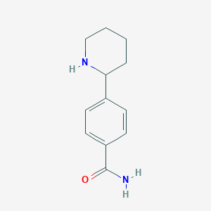 molecular formula C12H16N2O B12841399 4-(Piperidin-2-yl)benzamide 