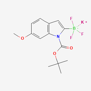 molecular formula C14H16BF3KNO3 B12841407 Potassium (1-(tert-butoxycarbonyl)-6-methoxy-1H-indol-2-yl)trifluoroborate 