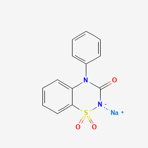 molecular formula C13H9N2NaO3S B12841412 sodium;1,1-dioxo-4-phenyl-1λ6,2,4-benzothiadiazin-2-id-3-one 