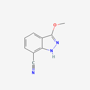 molecular formula C9H7N3O B12841430 3-Methoxy-1H-indazole-7-carbonitrile 