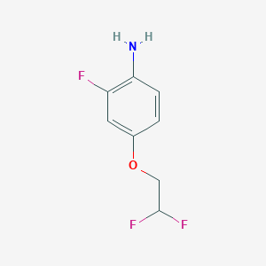 molecular formula C8H8F3NO B12841494 2-Fluoro-4-(2,2-difluoroethoxy)aniline 